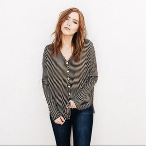 Carly Jean Los Angeles Colby Olive long sleeve top